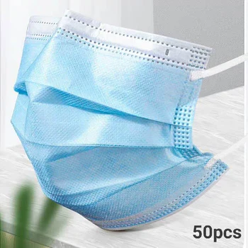 

Single-use protective masks are packaged with three layers of melting spray, dustproof and breathable masks for male and female