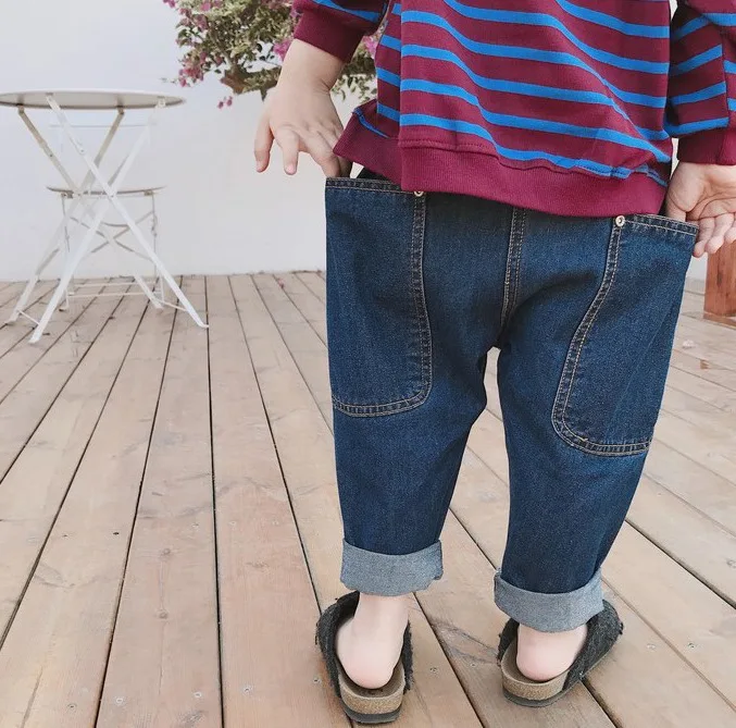 BOY'S Wechat/Одежда для деловых AliExpress; повседневные джинсы-шаровары; детская одежда; INS; сезон весна