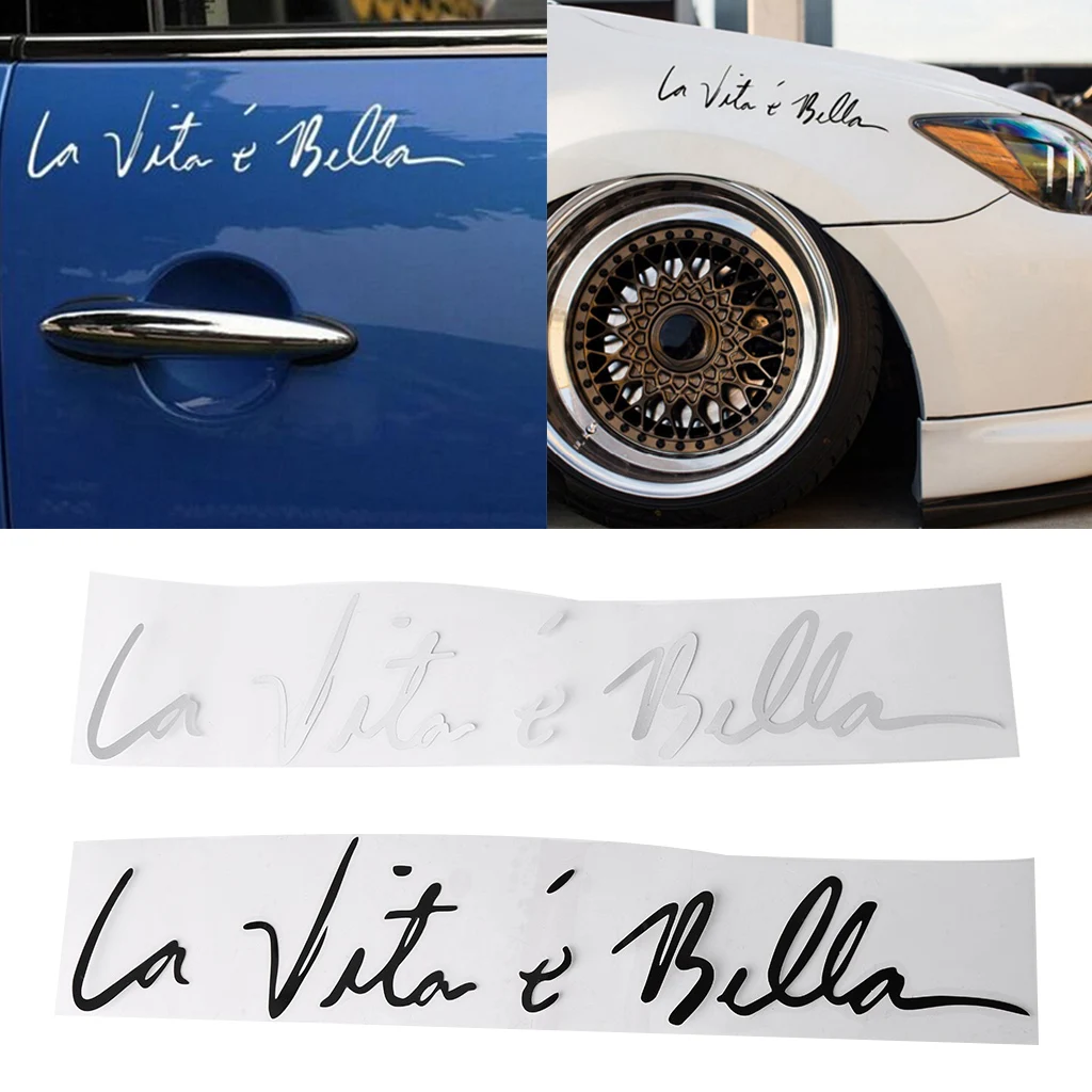 

Car Sticker English beautiful life La Vita e Car bella car styling for Opel Insignia Vectra C Skoda Rapid Fabia Audi A3 8P A4 B9