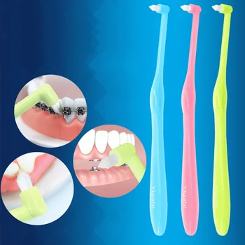 

1pcs Small Cusp Orthodontic Interdental Brush Soft Bristle Orthodontic Braces Cleaning Small Toothbrush