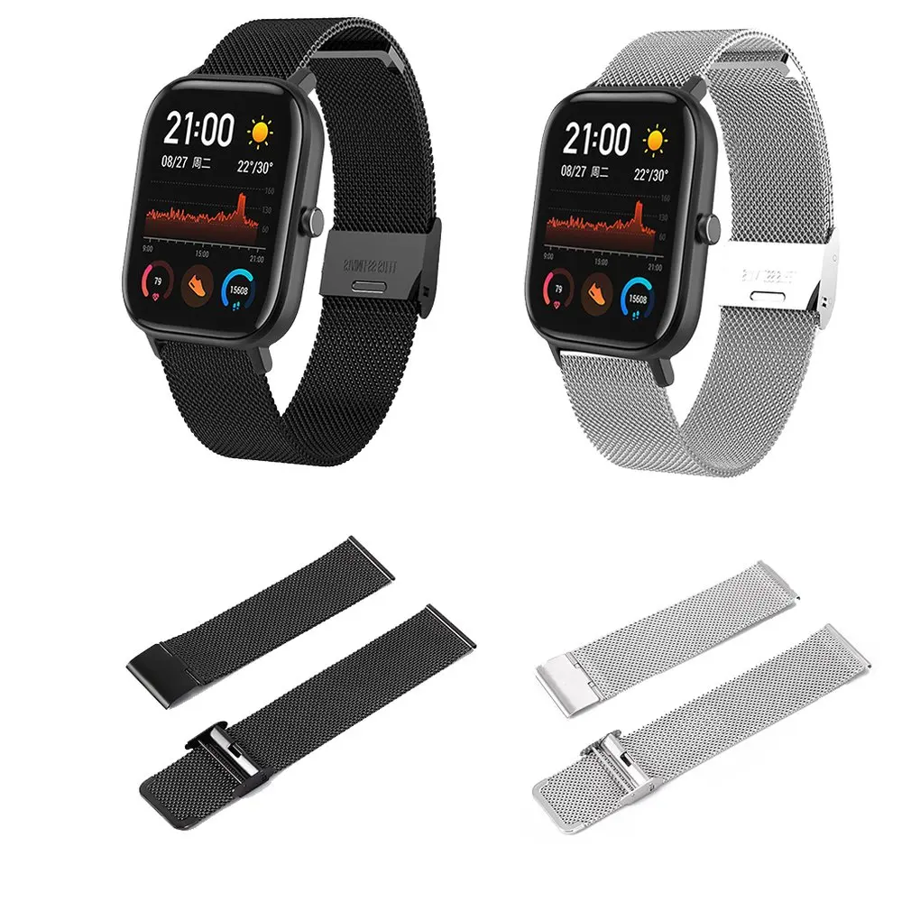 

Fashionable Personality Watchband Buckle Metal Mesh Belt Replacement Watch Strap For Amazfit Gts Watch Hot