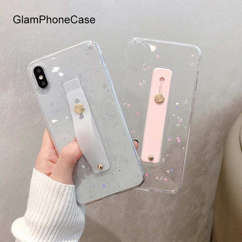 

GlamPhoneCase Love Bracket Phone Case For iPhone X XS Max XR Soft Silicone Cover For iPhone 7 8 6 6s Plus Case