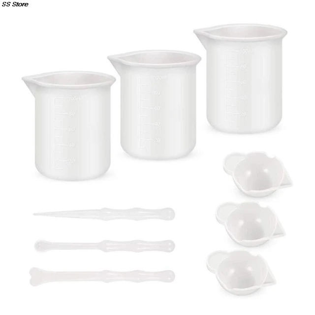 Resin Measuring Cups Tool Kit Non-Stick Bowls For Epoxy Resin Reusable  Silicone Mixing Cup With Stir Sticks - AliExpress