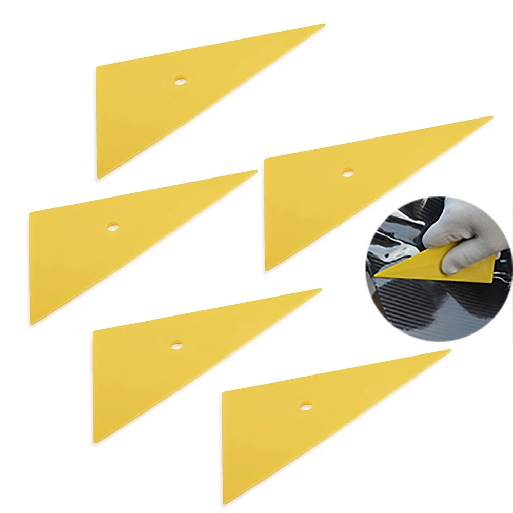 

FOSHIO 5PCS Triangle Go Corner Vinyl Squeegee Carbon Fiber Film Car Wrapping Tools Window Sticker Tint Vinyl Wrap Tool Scraper