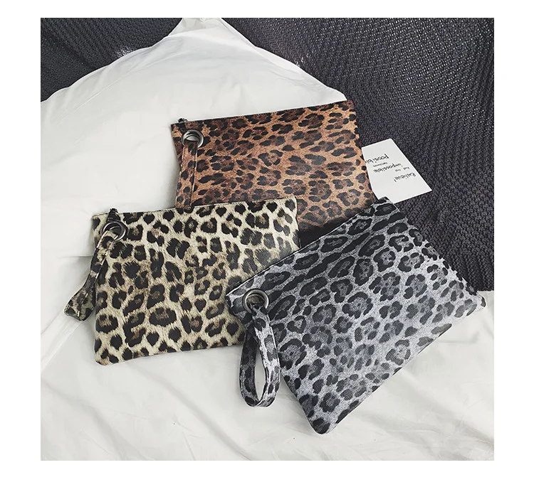 Casual Bags for Women Animal Print Leopard Clutch Female Fashion Design Leather Wallet Messenger Bag Ladies Elegant Handbag