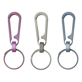

Titanium Alloy Key Ring Hung Buckle Outdoor EDC Tool Keychain Pocket Carabiner Buckle Keyring Holder Snap Hook Hanger