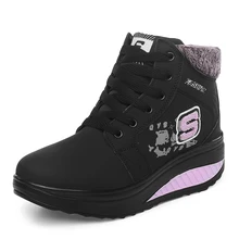 Новое поступление; женские зимние ботинки; очень теплая уличная прогулочная обувь; женские нескользящие зимние ботинки; плюшевая женская спортивная обувь черного цвета