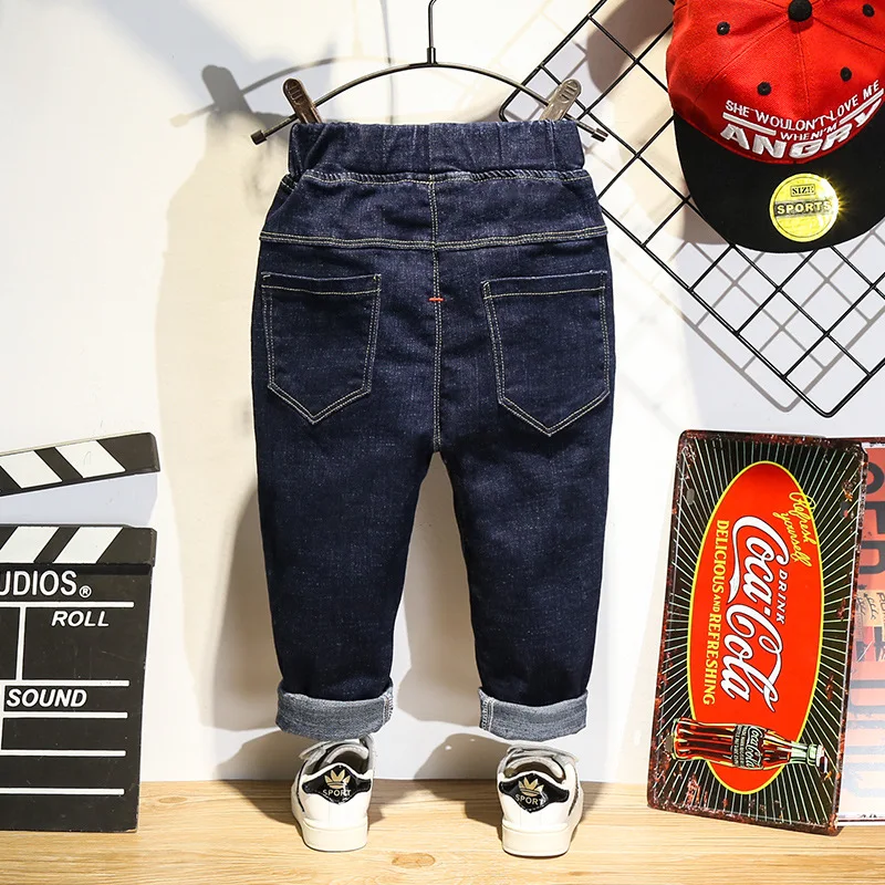 

Children 2019 Autumn New Style Children Western Style Printed Men And Women Baby Jeans Versatile Korean-style Fashion