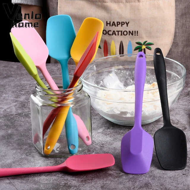 5pcs Silicone Kitchen Utensils Set Cream Butter Cake Spatula Mixing Batter  Scraper Brush Butter Mixer Brushe Baking Kitchen Tool