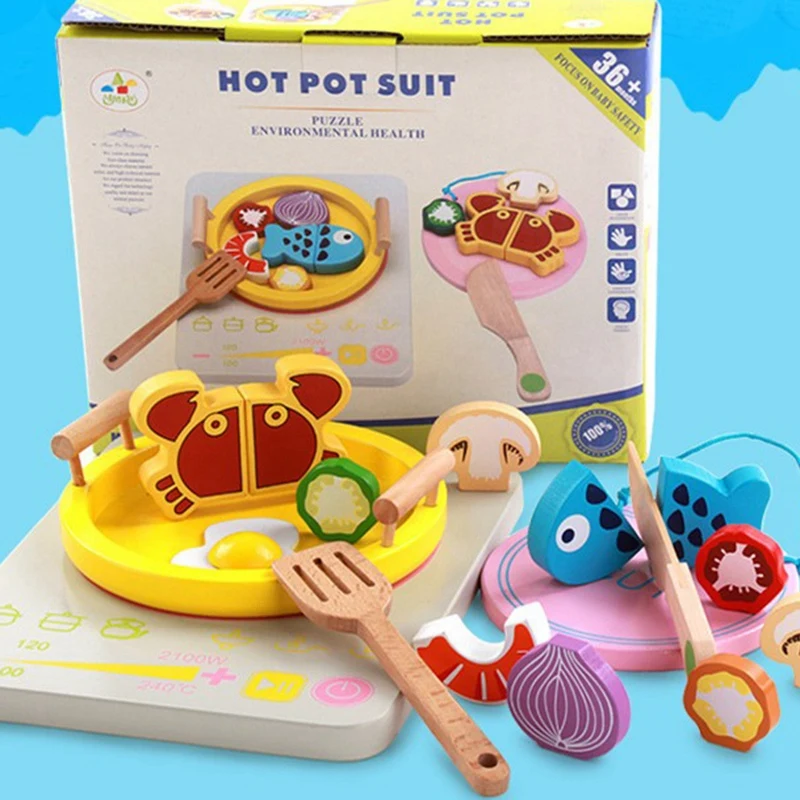 Игровой домик игрушка деревянная кухня горячий горшок кухонная игрушка Детские кухонные игрушки