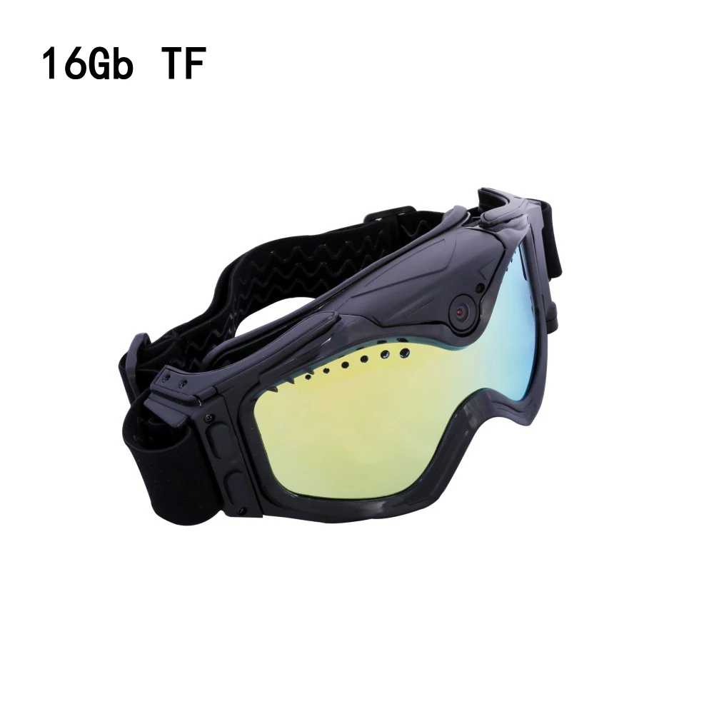 Gafas мотоцикл 720P HD Лыжные очки-солнцезащитные очки Спортивная камера двойной анти-туман объектив с живым изображением видео мониторинг с TF картой - Цвет: 16Gb TF