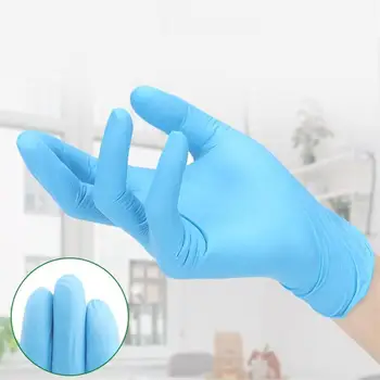 

Non-slip Disposable Nitrile Gloves Protective Powder-free Food Grade Nitrile Glove Laboratory Household Cleaning Garden Blue