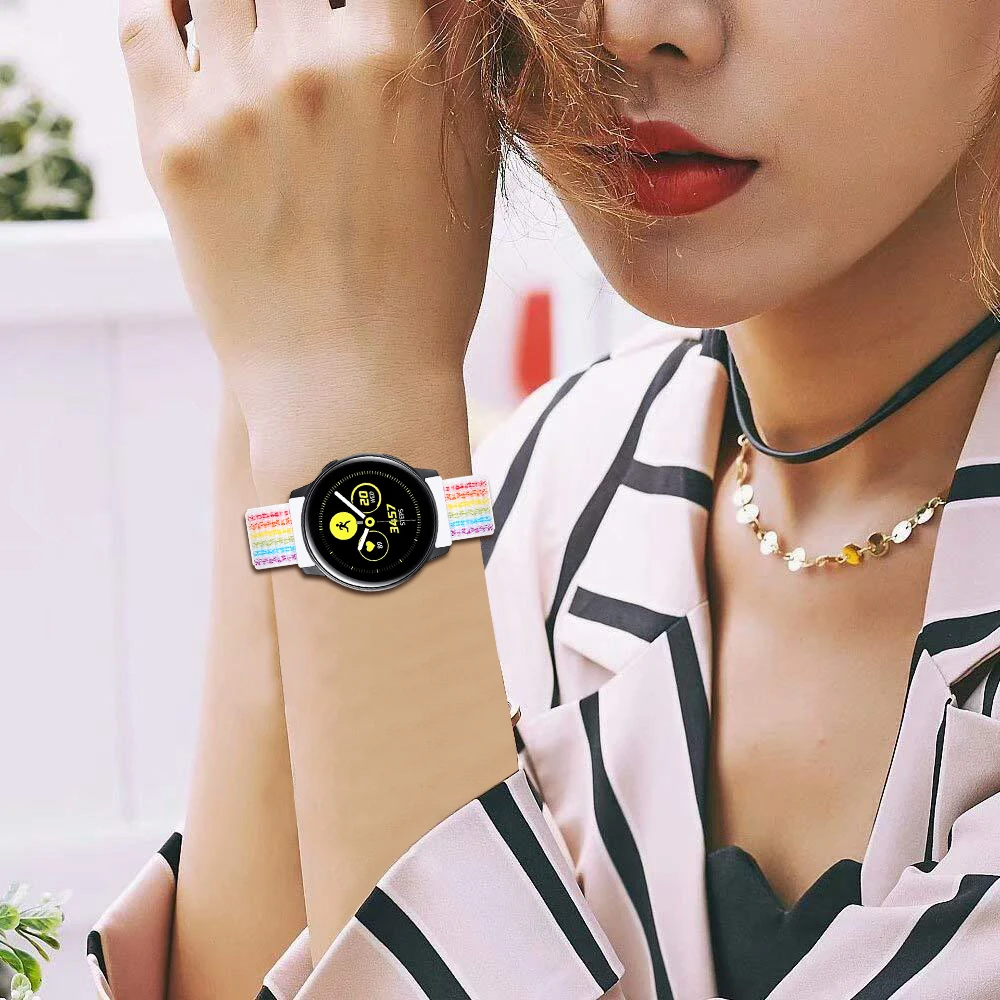 Для отдыха нейлоновый ремешок для часов samsung Galaxy Watch Active Smartwatch ремешок для часов браслет для Amazifit спортивные умные часы ремешки ремешки для смарт часов