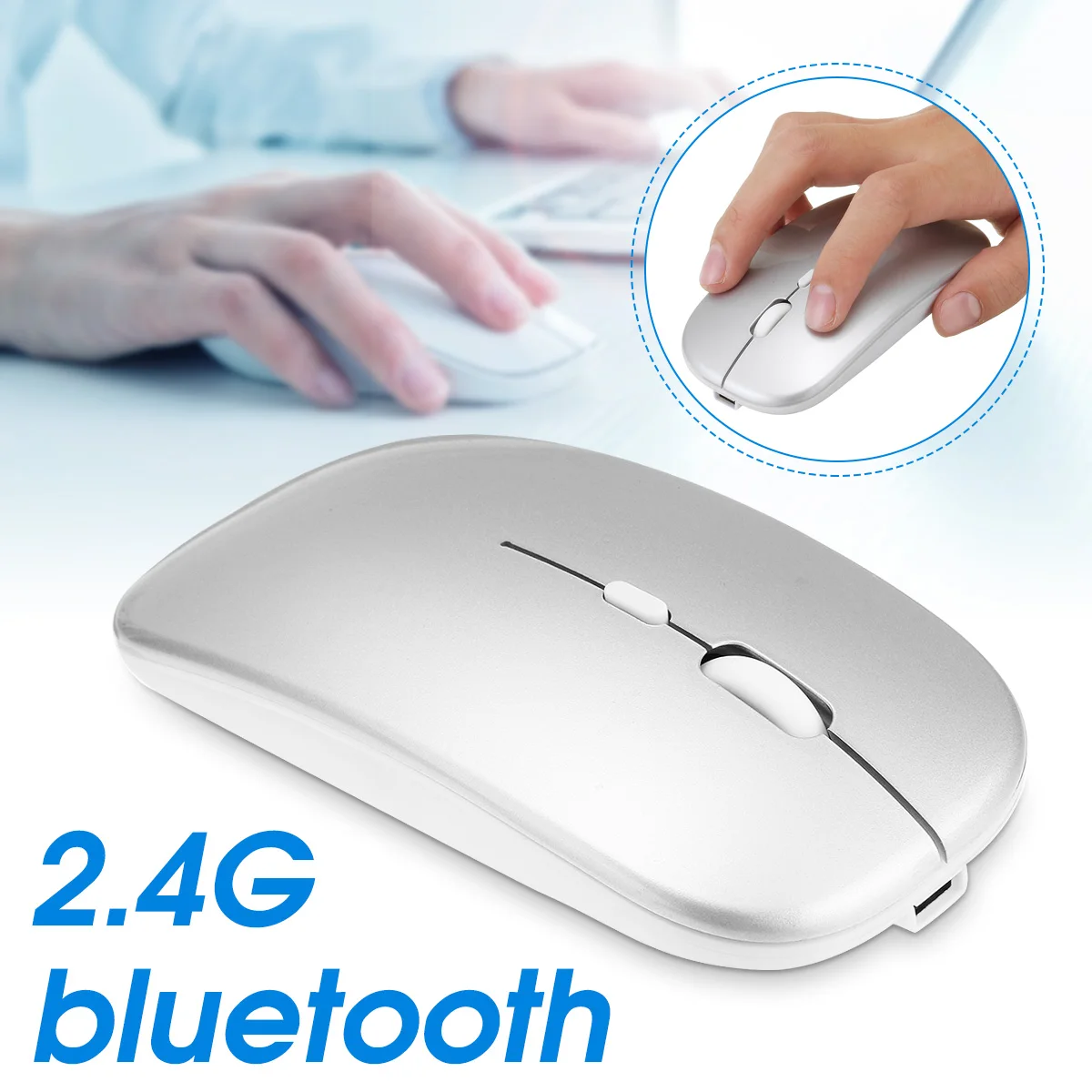 Новая Бесшумная Беспроводная оптическая мышь с bluetooth 2 4G бесшумная мини-мышь для