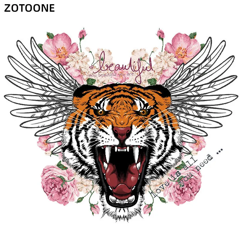 angel wings flower tiger patches