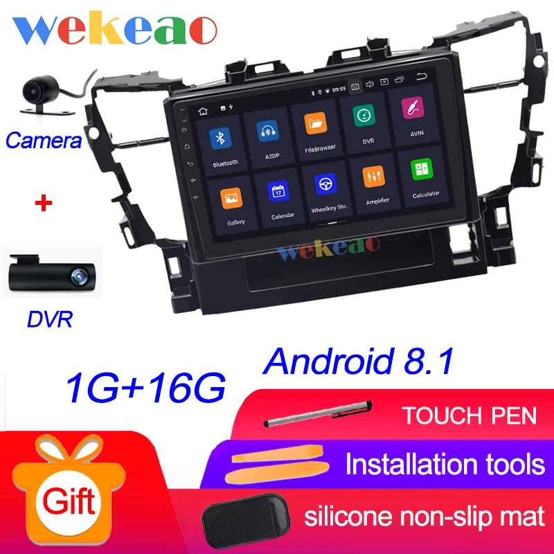 Wekeao сенсорный экран " Android 9,0 Автомагнитола для Toyota Alphard Android авто gps навигация - Цвет: Android Car Radio