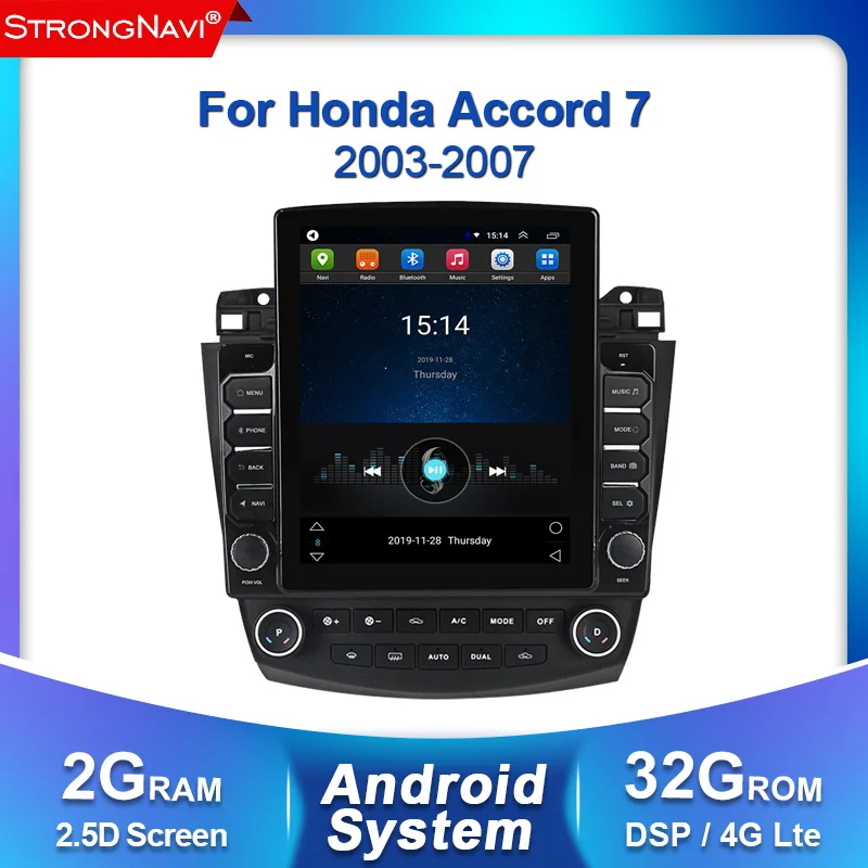 9 7 ''Tesla экран Android 2Din 2 + 32G DSP для Honda Accord 2003 2004 2005 2006 2007 автомобильное радио GPS