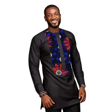 African clothing men's Ankara shirt long sleeve tops for man dashiki black shirts custom made groom African clothes African clothing men's Ankara shirt long sleeve tops for man dashiki black shirts custom made groom African clothes