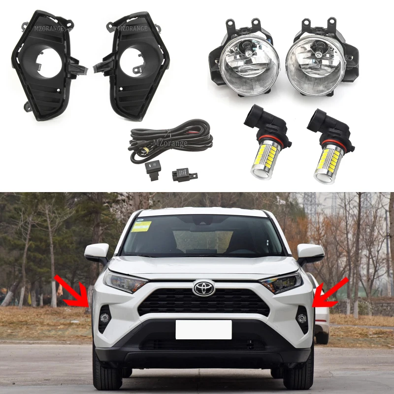 1 set LED Для Toyota RAV4 RAV 4 противотуманный светильник s светодиодный галогенный противотуманный светильник Противотуманные фары головной светильник s головной светильник рамка drl светодиодный противотуманный светильник s - Цвет: 1 set LED