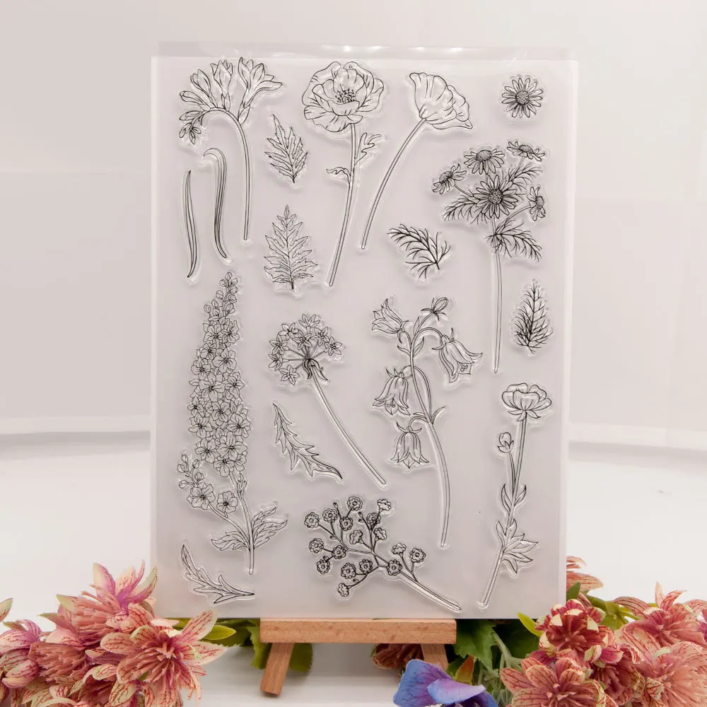 Flower Dandelion Clear Stamps DIY Scrapbooking Craft Supplies Rubber Silicon Seals Card Photo Album Hobby ink pad Stamping