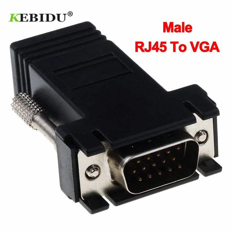 Kebidu штекер к локальной сети CAT5 CAT6 RJ45 сетевой Ethernet кабель Женский адаптер RJ45 К VGA удлинитель компьютер дополнительный переключатель адаптер - Цвет: Красный