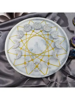 

Large Moon Phase Round Tray Resin Mold Crescent Half Full Moon Silicone Molds Q81D