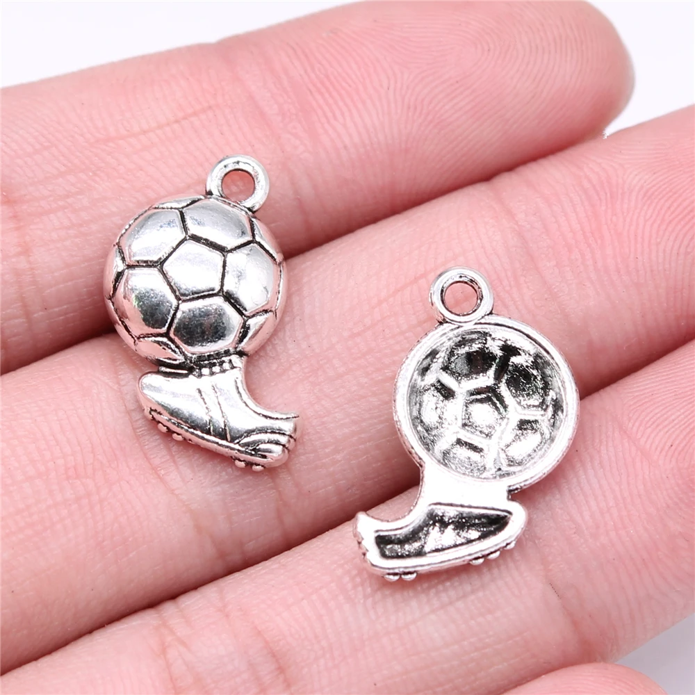 

WYSIWYG 10pcs 21x15mm Football Shoes Charms For DIY Jewelry Making Antique Silver Color Zinc Alloy Charms Jewelry Findings