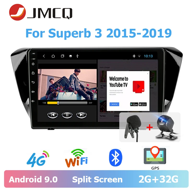

JMCQ 10" Car Radio Android 9.0 For Skoda Superb 3 2015-2019 Floating window Split Screen Multimedia Video android Players Stereo