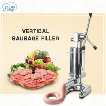 

16-38MM Sausage Meat Stuffer Stainless Steel Enema Filling Machine Syringe Meat Vegetable Stuffing Filler Making 2L Kitchen Tool