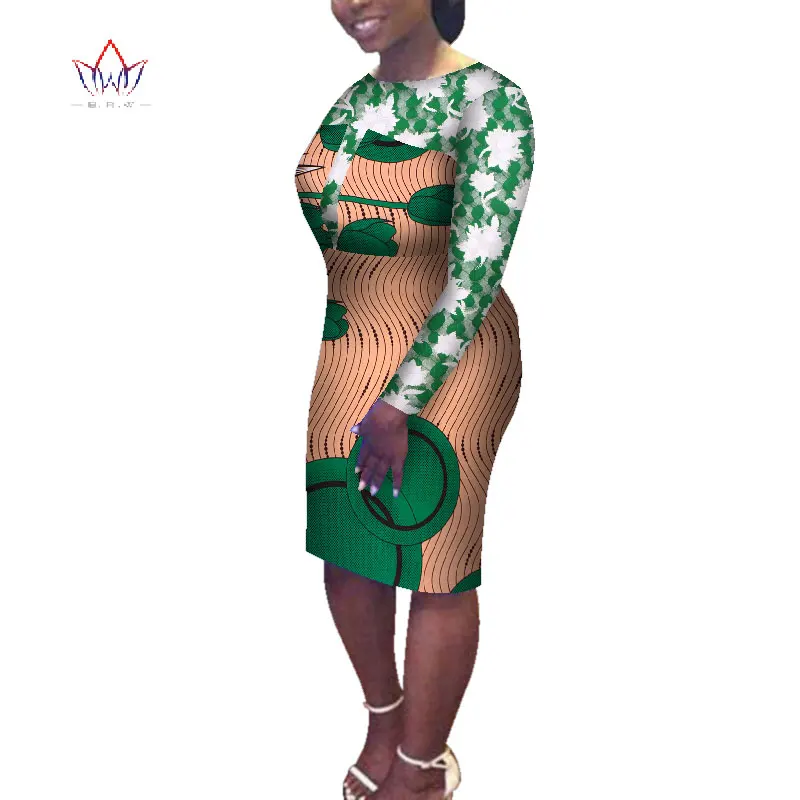 Новая Дашики летняя традиционная африканская одежда макси африканские платья для женщин до колена платье размера плюс Дамская одежда WY5081
