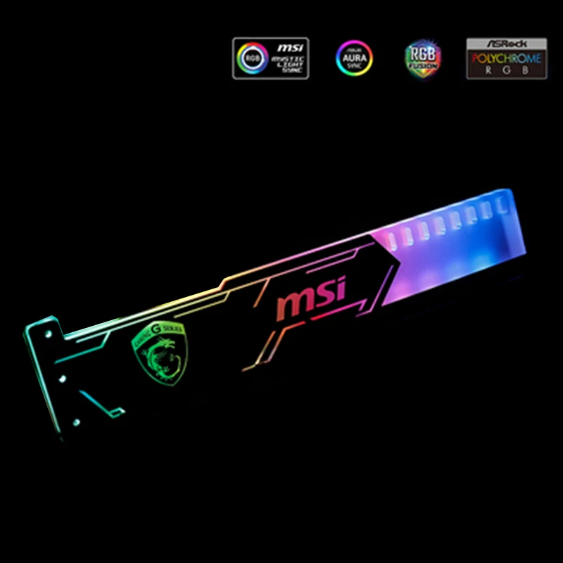 Кронштейн GPU 5V 3 Pin A-RGB освещение видеокарта Поддержка чехол Материнская плата ASUS SYNC Frame NVIDIA ROG ASUS Gigabyte опционально - Цвет лезвия: MSI