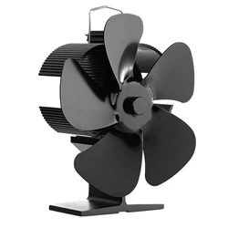 5 Blades Fireplace Fan Heat Powered Stove Fan Wood Stove Fan Quiet Heat Distribution Silent Eco-Friendly for Wood Log Burning