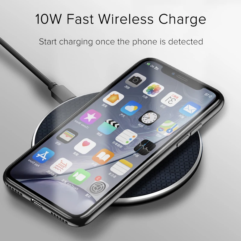 Беспроводное зарядное устройство для iPhone 11 pro XS Max X 8 Plus 10 Вт Qi быстрая Беспроводная зарядная панель для samsung Galaxy S10 S9 Plus Note 9 8