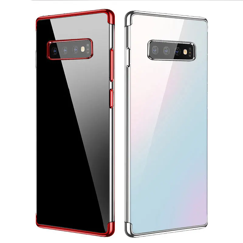 Роскошный чехол с покрытием для Samsung Galaxy S8 S9 S10 Plus Ультратонкий Прозрачный из ТПУ