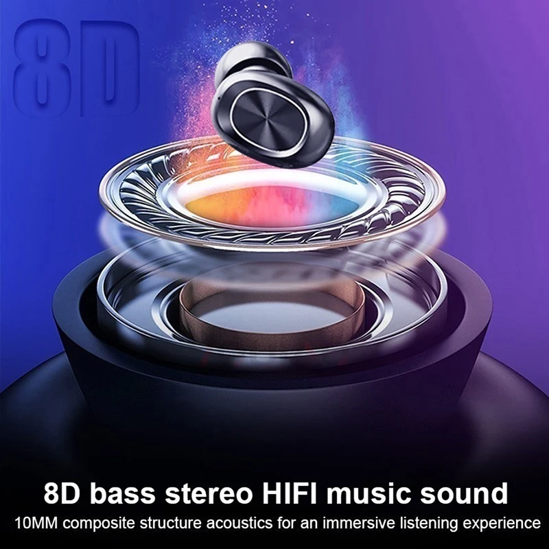 B5 TWS Fingerprint Touch Headset Bluetooth HiFi Wireless Earphones With Microphones Noise Cancelling Gaming Earpiece Earplugs