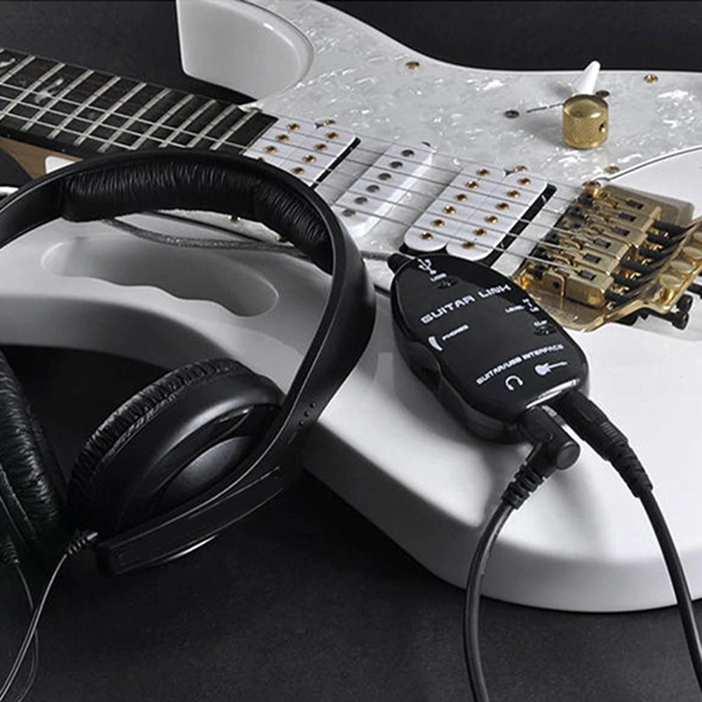 Adaptador de guitarra eléctrica a USB, Cable de Audio, interfaz de enlace, grabación de música para PC, reproductor de sonido, efectos tarjeta de sonido|Partes y accesorios de - AliExpress
