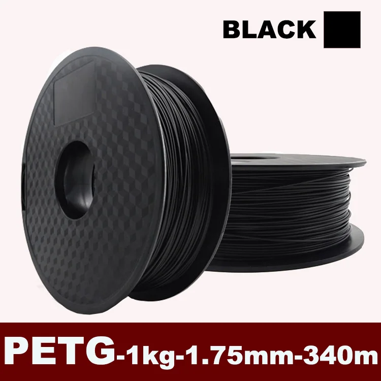 FULCRUM 3D Принтер Нити многоцветный пла ABS PETG дерево 1 кг 340 м 1,75 мм - Цвет: petg-black