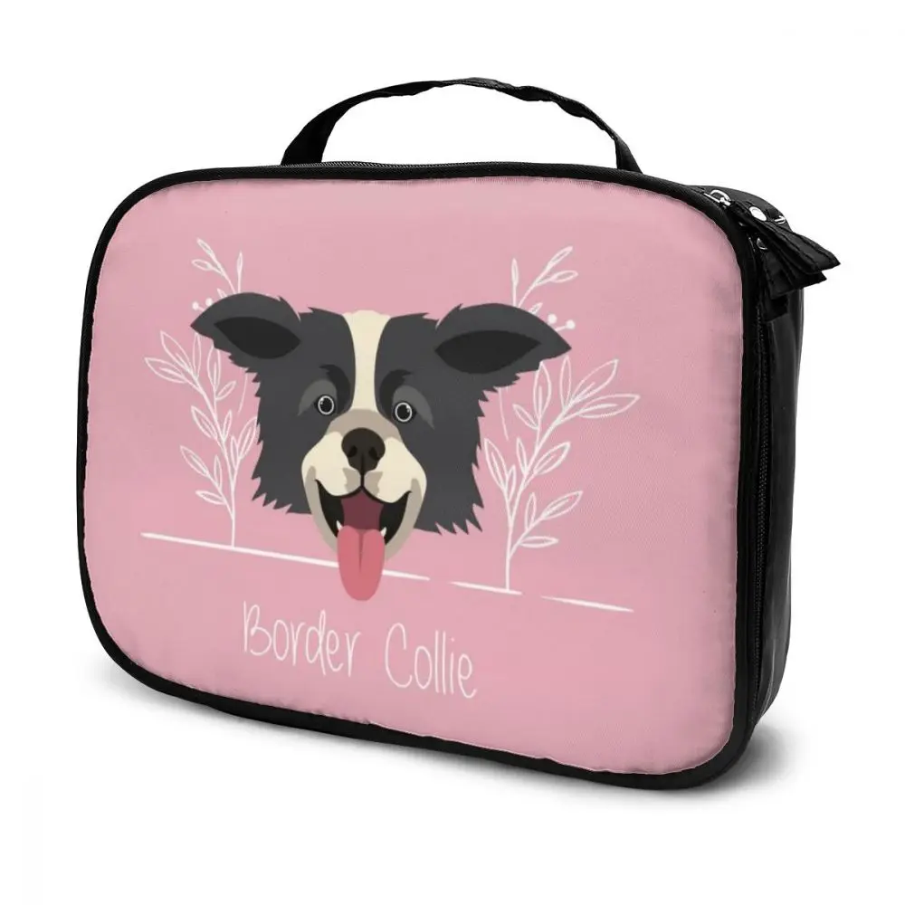 WHEREISART Border Collie дизайнерская женская косметичка органайзер для путешествий красивый розовый чехол