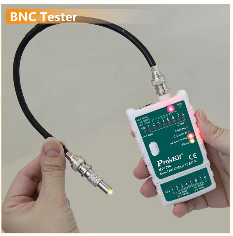 Мини Pro'sKit MT-7058 Многофункциональный BNC Кабель сетевой тестер беспроводной провод напряжение Detecto кабель трекер проверки