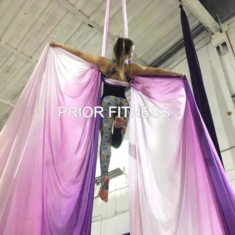 Предварительно фитнес Премиум Ombre Aerial Silks оборудование градиент цвета смешанные воздушные шелк 9 ярдов 8,2 м длиной - Цвет: purple light