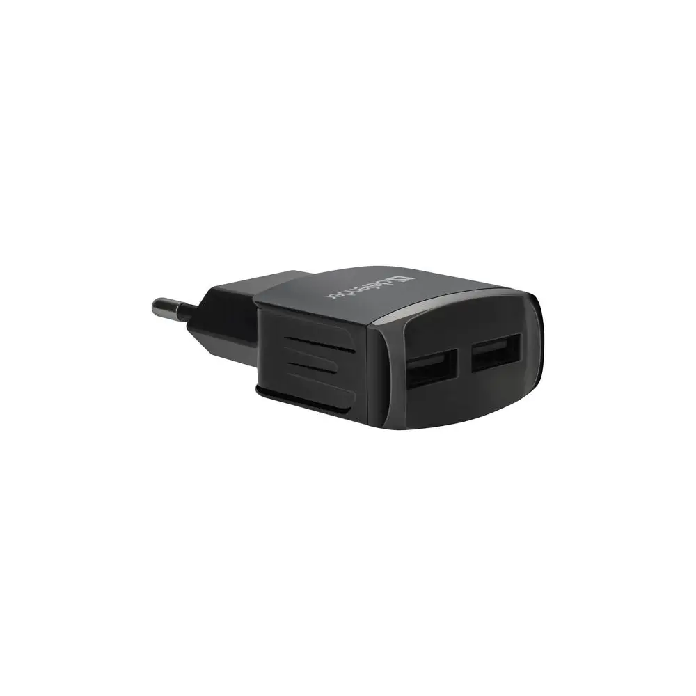 Сетевой адаптер Defender EPA-13 черный, 2xUSB, 5V/2.1А, пакет