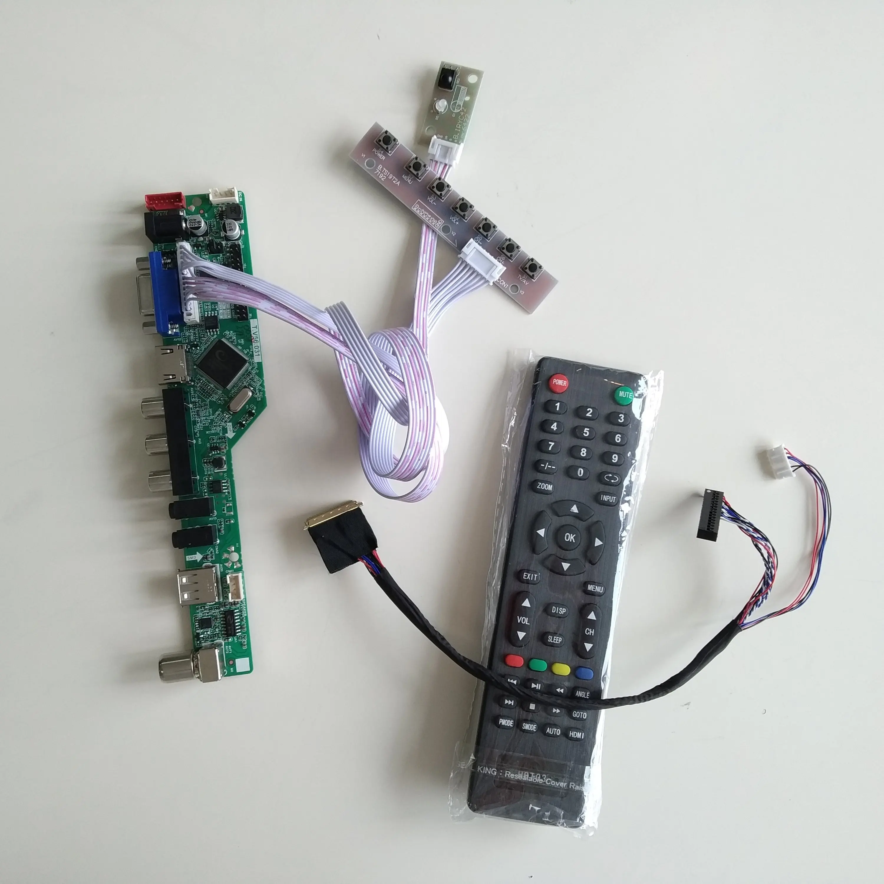 

Плата контроллера USB AUDIO LCD светодиодный TV AV VGA, плата, набор для самостоятельной сборки, панель экрана 1600*900 15,6"