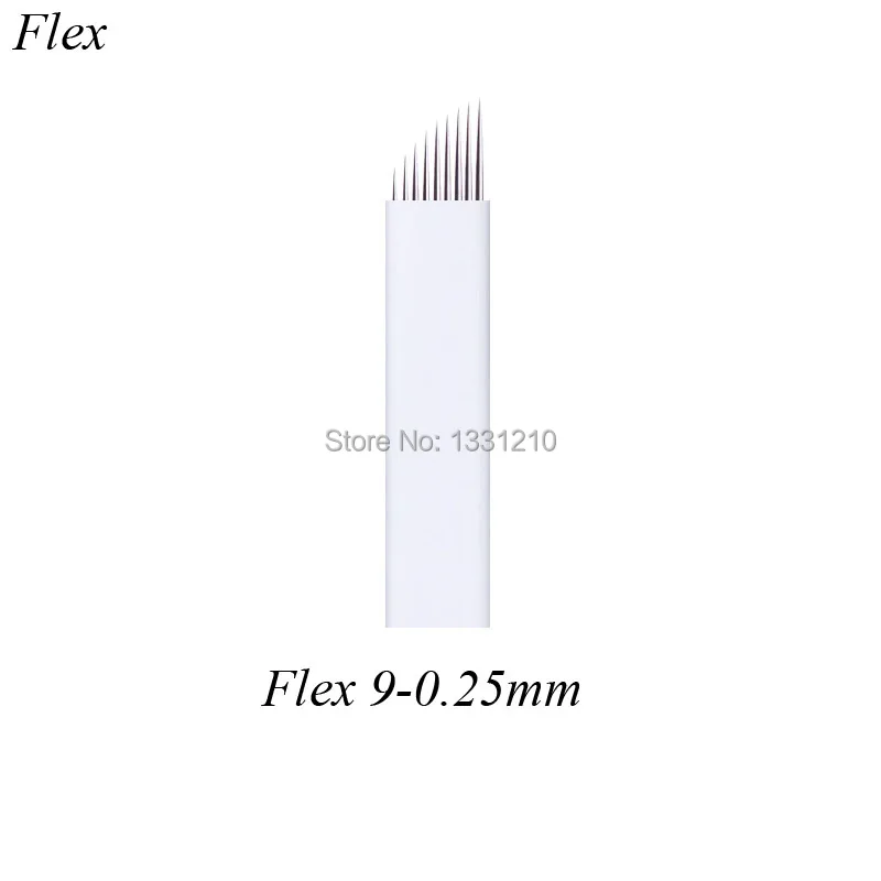 Flex 9 Diam 0,25 мм белая игла для микроблейдинга для полупостоянного макияжа бровей ручка