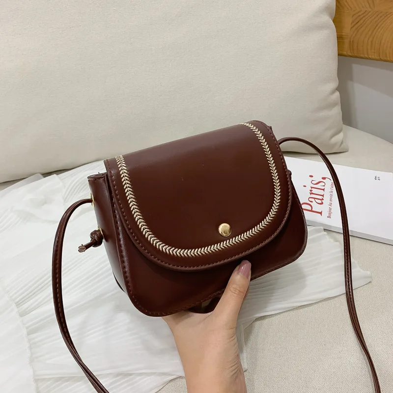 

2020 New Style Hong Kong Style Retro Square Sling Bag Versatile MORI Series Bag Textured Korean-style Simple Crossbody Bag WOMEN