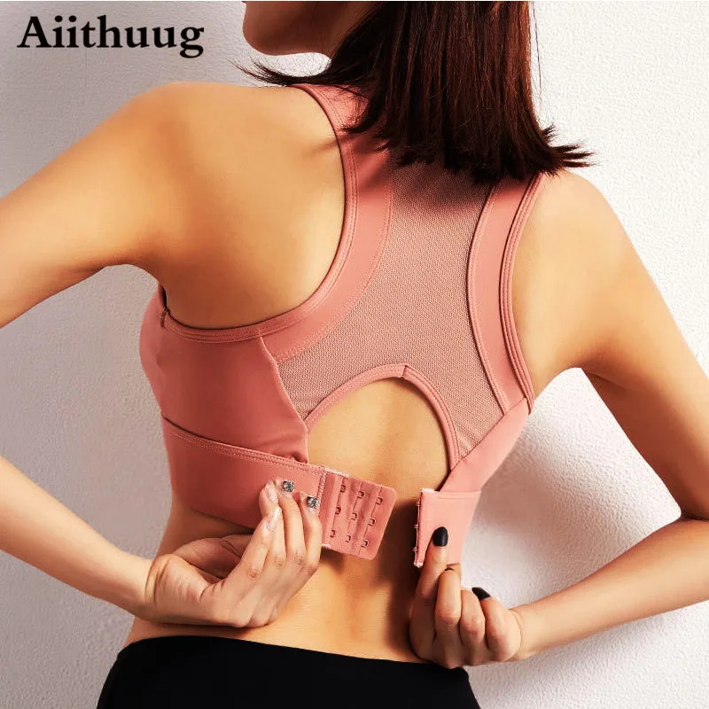 Aiithuug Mesh Back Yoga Bras Breathable Women Workout Bra Gym Crop Tops  Fitness Crops Pilates Crops Sports Tops Sports Bra - AliExpress