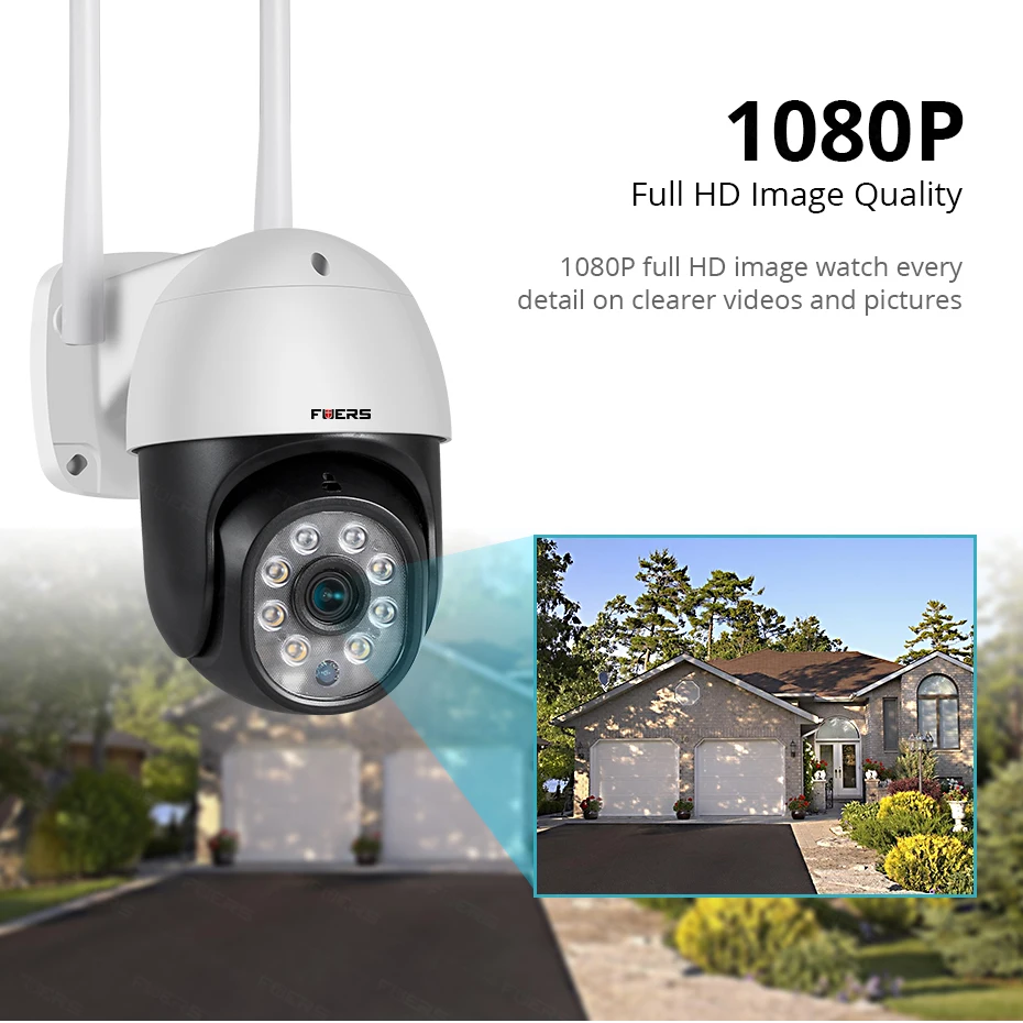 Камера Наружного видеонаблюдения FUERS 1080 пикселей PTZ IP Wi Fi P2P|Камеры
