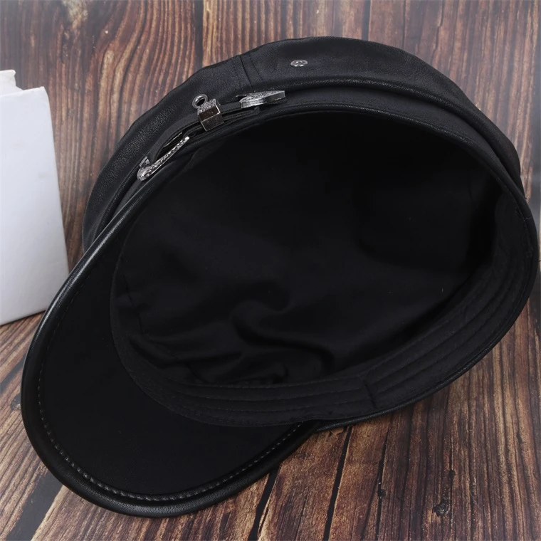 Korean version of the trend flat top beret navy hat ladies spring and autumn winter octagonal hat fashion black cap beret