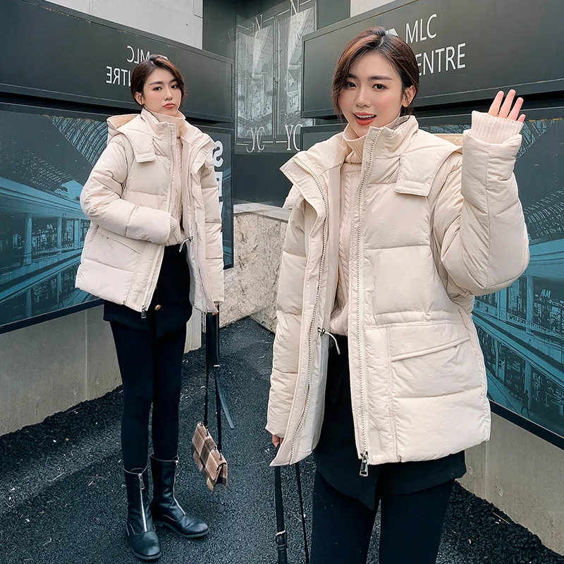 

Down Jacket Short Cotton Coat WOMEN'S Dress 2019 Autumn And Winter New Style Large Size Fat Mm Middle-aged Women Dress Cotton-pa