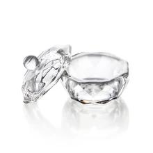 Дизайн ногтей толстое акриловое Хрустальное стекло блюдо чаша чашка+ крышка стеклянная пудра Инструменты для укладки ногтей V9-Drop