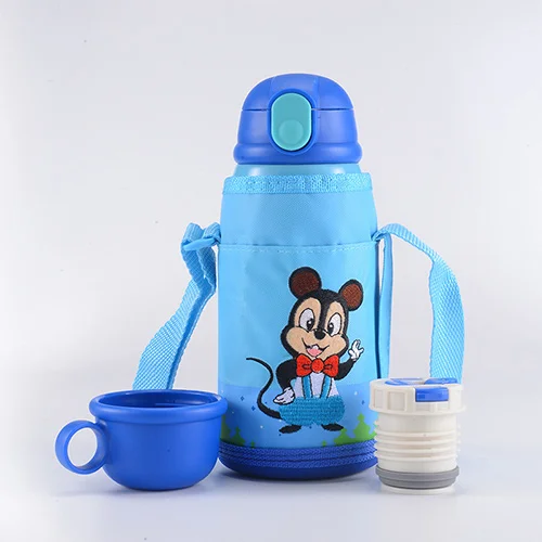 mouse 500 мл изоляционная бутылка из нержавеющей стали для воды, портативная детская бутылка, кружки с соломинкой, мультяшная уличная кружка-термос для мальчиков и девочек - Цвет: mouse